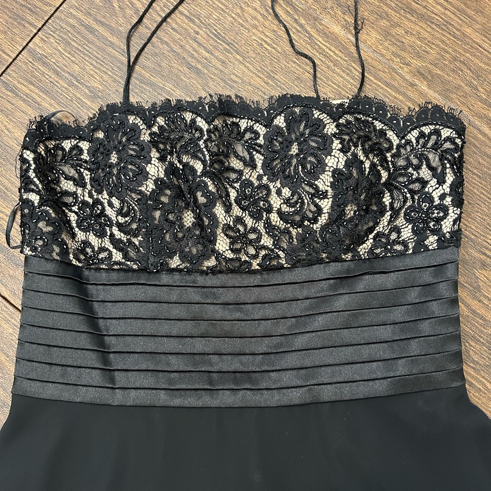 JS Boutique Black Strapless Lace Dress